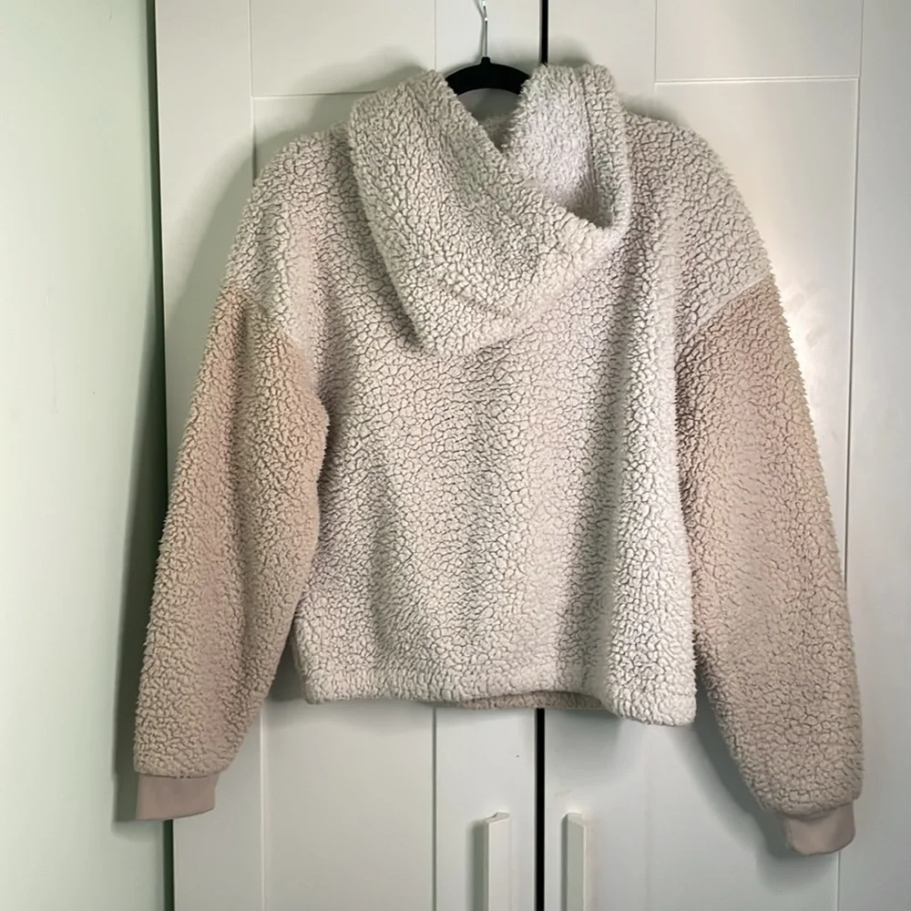 American Eagle Sherpa Quarter Zip Hoodie - Size Medium - Picture 4 of 8